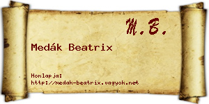 Medák Beatrix névjegykártya