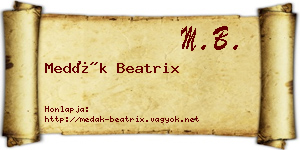 Medák Beatrix névjegykártya